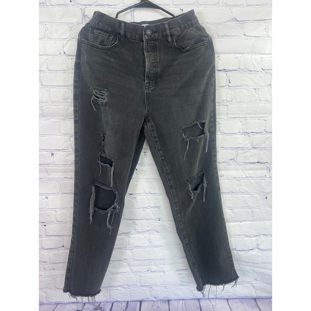 Women's‎ Black Distressed PacSun Jeans With Frayed Cuffs Size 27